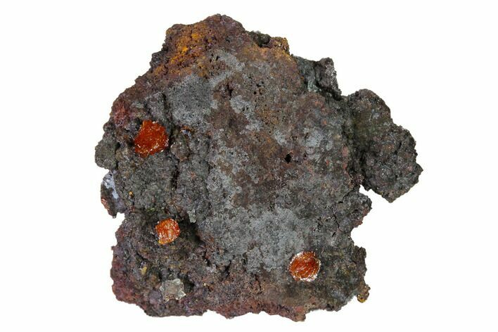 Red-Orange Descloizite Crystals on Matrix - Apex Mine, Mexico #155881